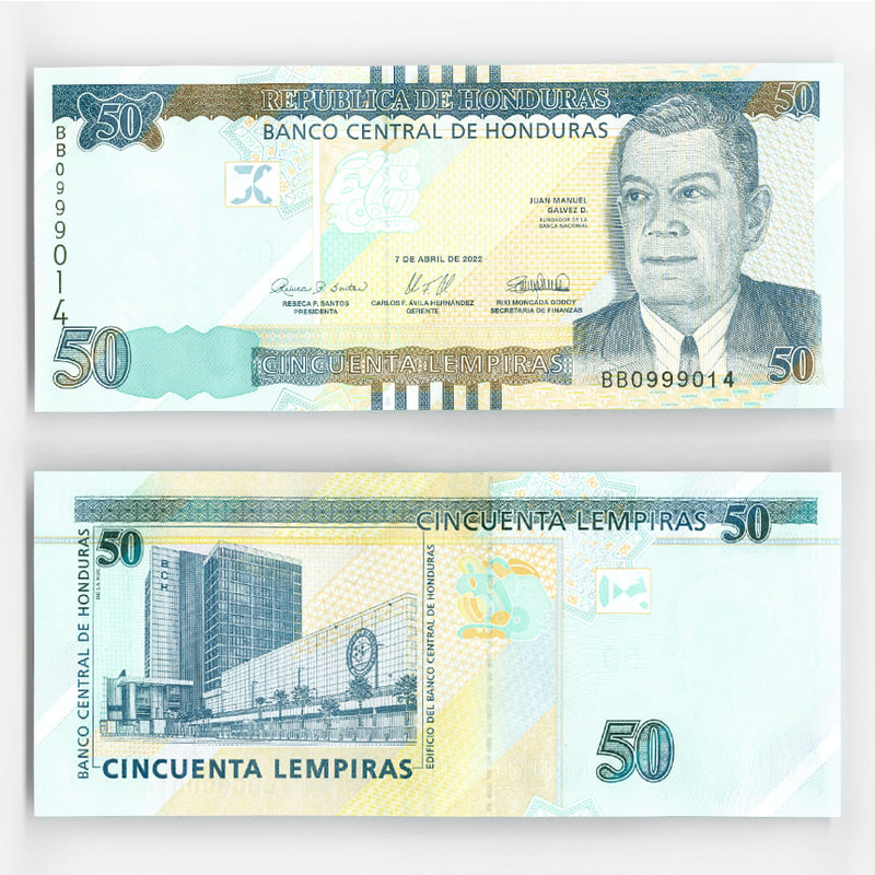 50 лемпир 2022 Гондурас (UNC)