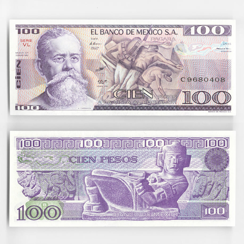 100 песо 1982 Мексика (UNC)