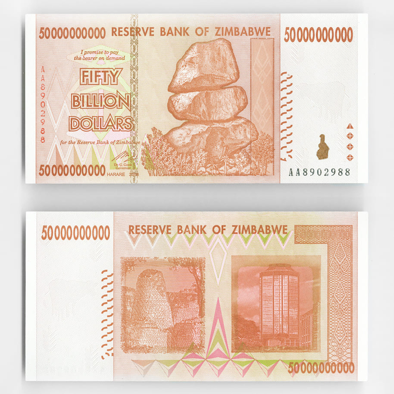 50000000000 долларов 2008 Зимбабве (UNC)